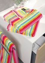 Walkfrottier-Serie aus reiner Baumwolle BUNT GESTREIFT