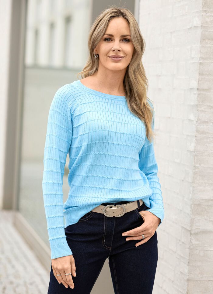 Pullover im Mustermix BLEU