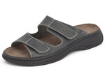 Pantolette aus Rindleder mit Antik-Finish ANTHRAZIT