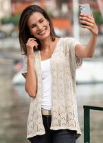Gilet mit Ajourmuster BEIGE
