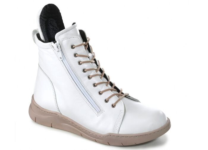 Gemini Stiefelette mit zwei Reissverschl&uuml;sse WEISS