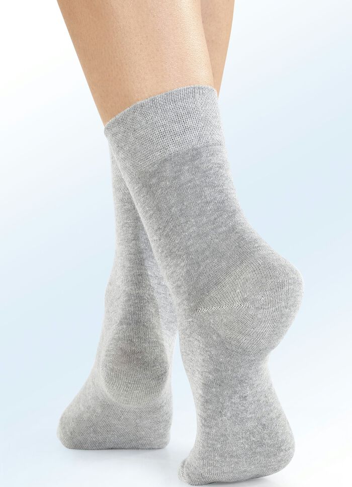 Viererpack Socken mit BIO-Baumwolle 2X SILBERGRAU MELIERT, 2X ANTHRAZIT MELIERT