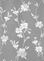 Kurzvorhang Blumenranke mit Stangendurchzug 