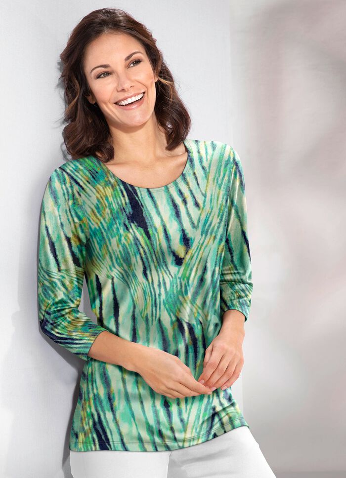 Pullover in Feinstrick LINDGRÜN-MULTICOLOR