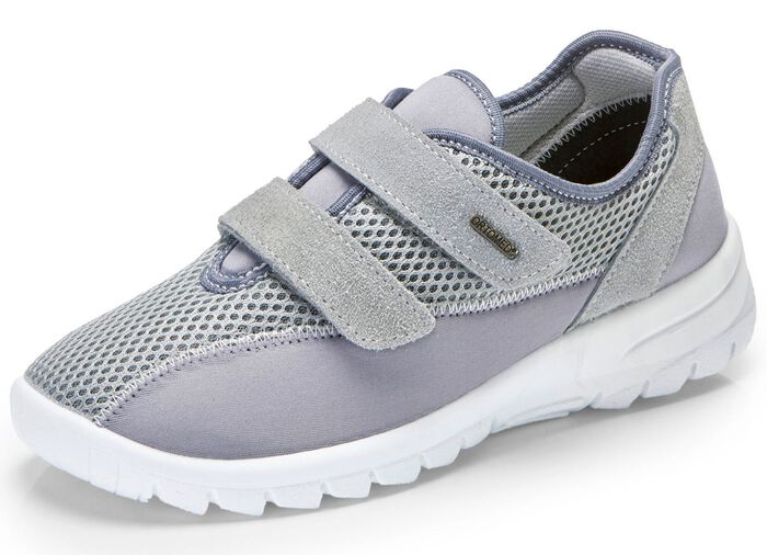 Bequeme Damen-Klettschuhe, Weite H, mit herausnehmbarem Fussbett GRAU