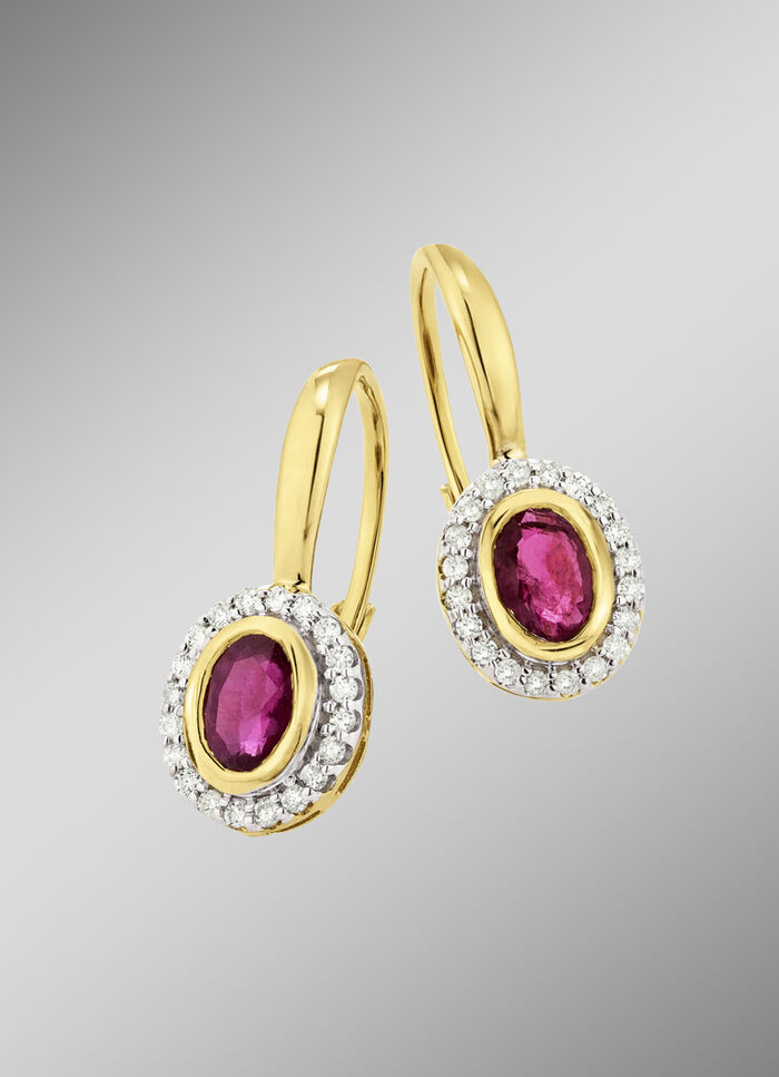 Ohrringe mit Rubin Brillanten 