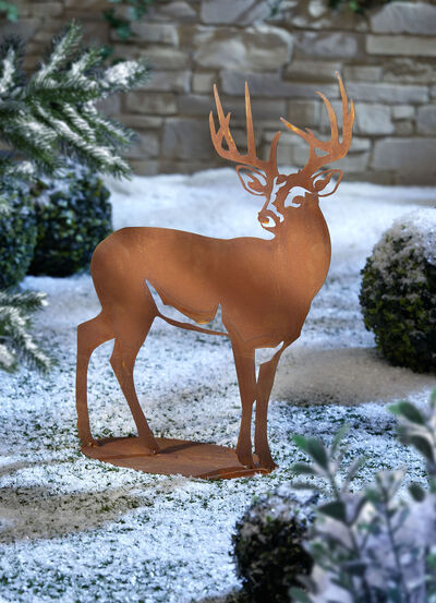 Hirsch Konrad aus gerostetem Stahlblech 