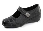 ELENA EDEN, bequeme Damen-Spangenschuhe, Weite H, mit herausnehmbarem Fussbett SCHWARZ