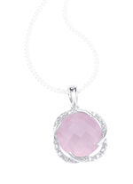 Anh&auml;nger mit Rosenquartz und Weisstopas2 