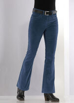 Cordhose in trendiger Bootcut-Form JEANSBLAU