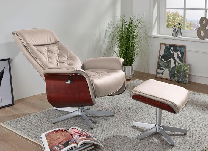 Relaxsessel mit Hocker BEIGE