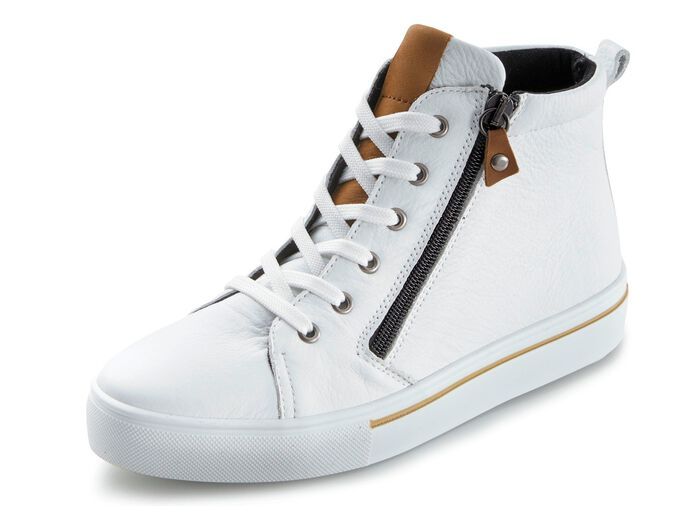 Toosoft Stiefelette mit Eins&auml;tzen in Cognac WEISS