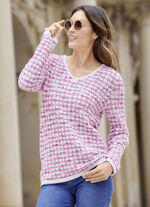 Pullover in Garnmix mit Federgarn 