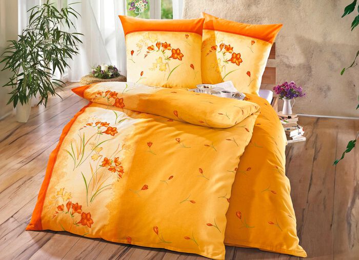 B&uuml;gelleichte DOBNIG Bettw&auml;sche-Garnitur mit Reissverschluss 