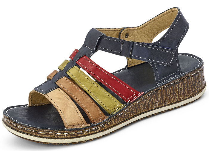 Gemini Riemchen-Sandalette mit praktischem Klettverschluss MARINE-BUNT