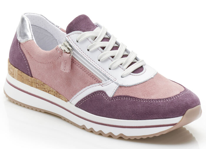Sneaker mit weißen Besätzen AUBERGINE-ROSA