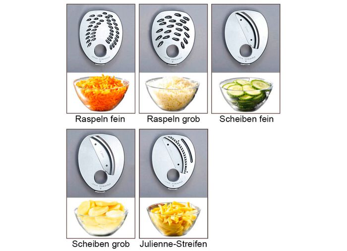 Multireibe &ndash; reiben, Scheiben und Streifen schneiden, einfach und schnell 