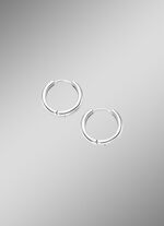 Gl&auml;nzende Klappcreolen in edlem Silber 