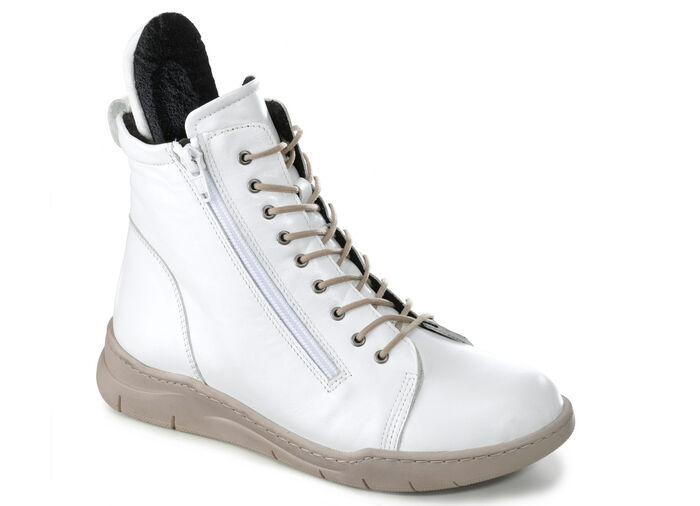 Gemini Stiefelette mit zwei Reissverschlüsse WEISS
