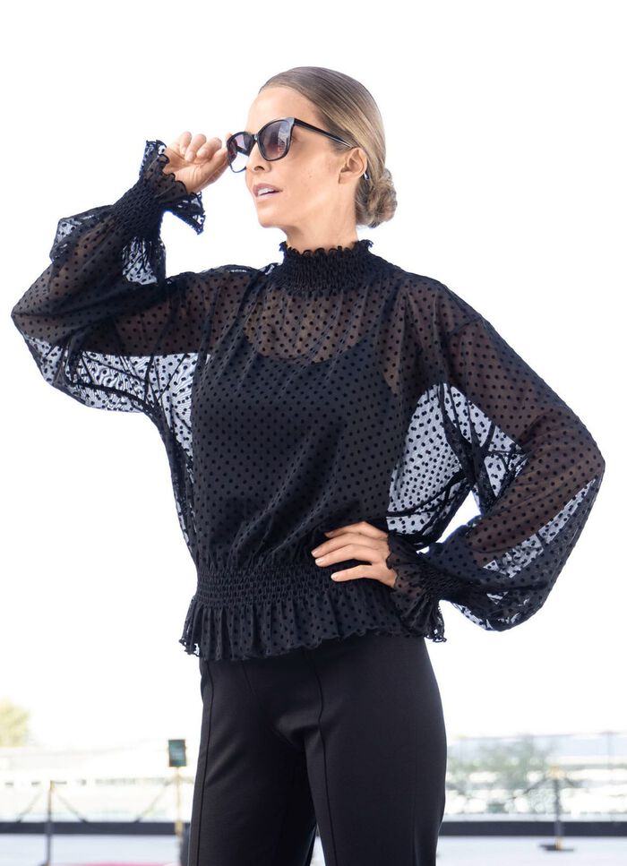 Shirt mit Stehkragen 