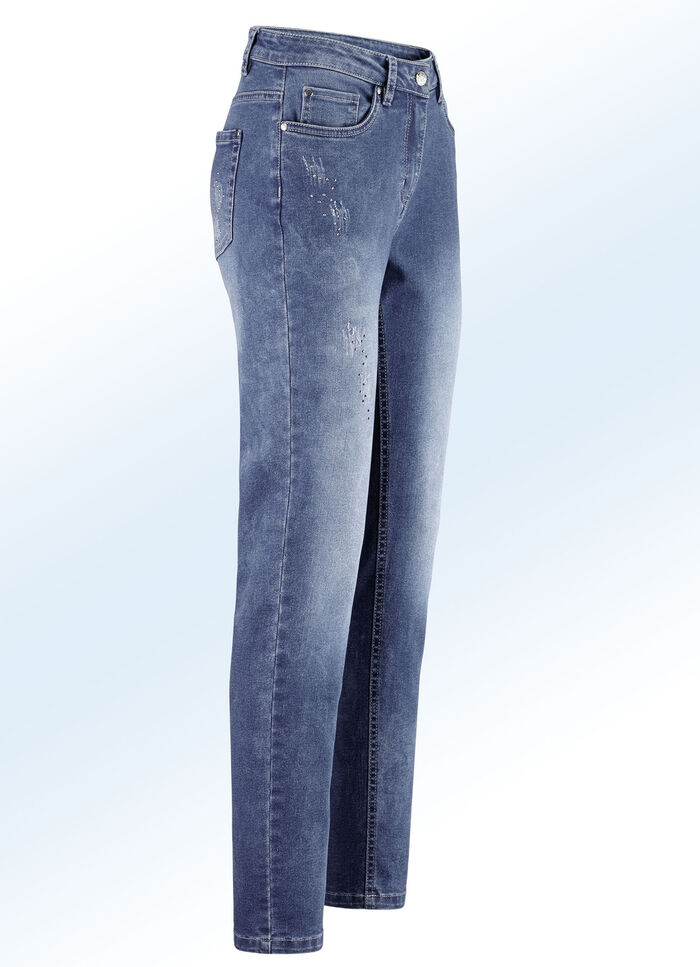 Trendig gestylte Edel-Jeans JEANSBLAU