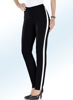 Soft-Stretch-Hose mit Galonstreifen SCHWARZ-WEISS