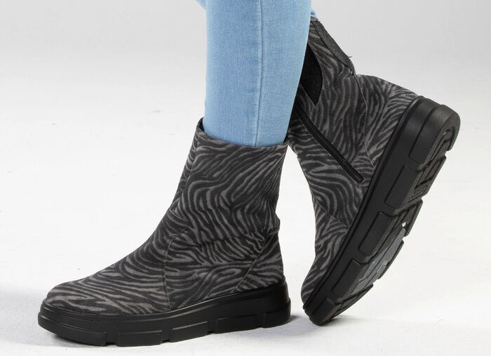 Waldl&auml;ufer Stiefelette mit Zebra-Dessin 