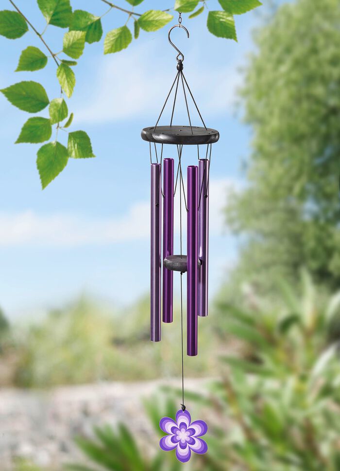 Klangspiel aus Aluminium, Eisen und Holz 