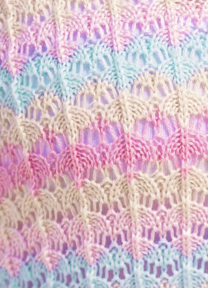 Pullover mit Ajourmuster im Ringeldessin 