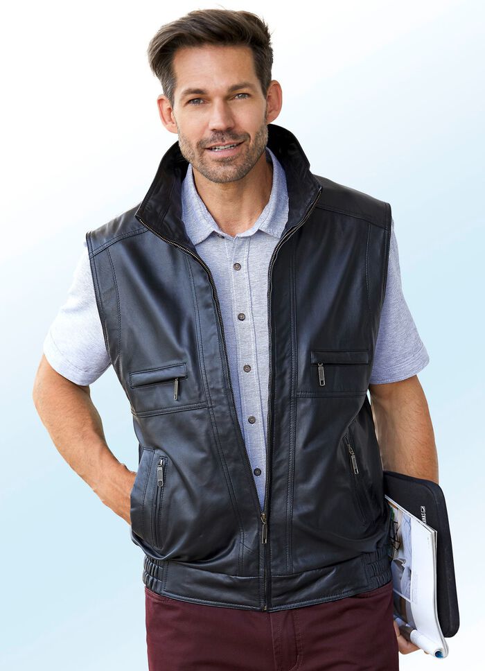 Ledergilet mit drei Innentaschen 