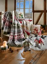 Kissenbezug mit Rentierpaar in Samtoptik ROT