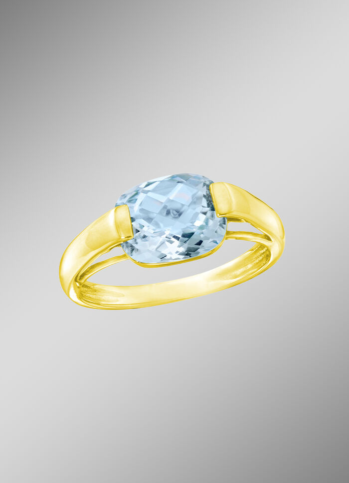 Moderner Damenring mit Blautopas 