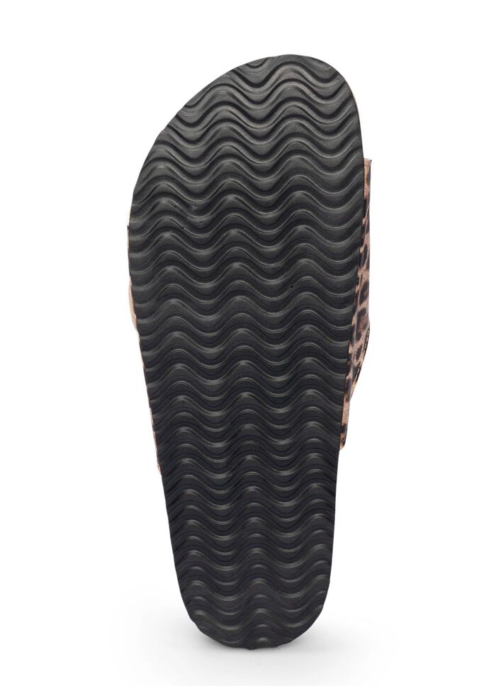 Klett-Pantolette in Leder-Optik 