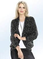 Strickjacke mit Melange-Effekt SCHWARZ-ECRU