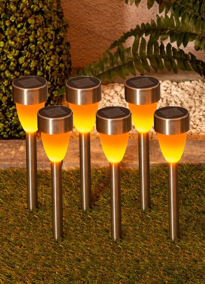 Solarstecker mit Flackereffekt, 6er-Set 