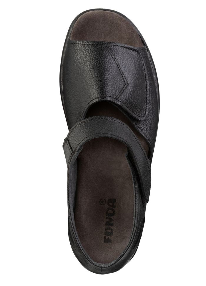Bequeme Herren-Sandalen, Weite K, mit anatomisch geformtem Fussbett SCHWARZ