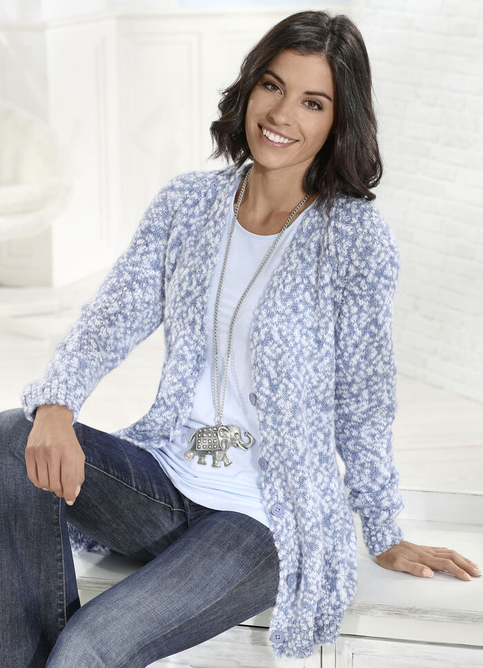 Strickjacke aus kuscheligem Flauschgarn 