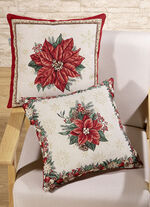 Kissenbezug mit schönem Glanzgarn und Reissverschluss NATUR-ROT