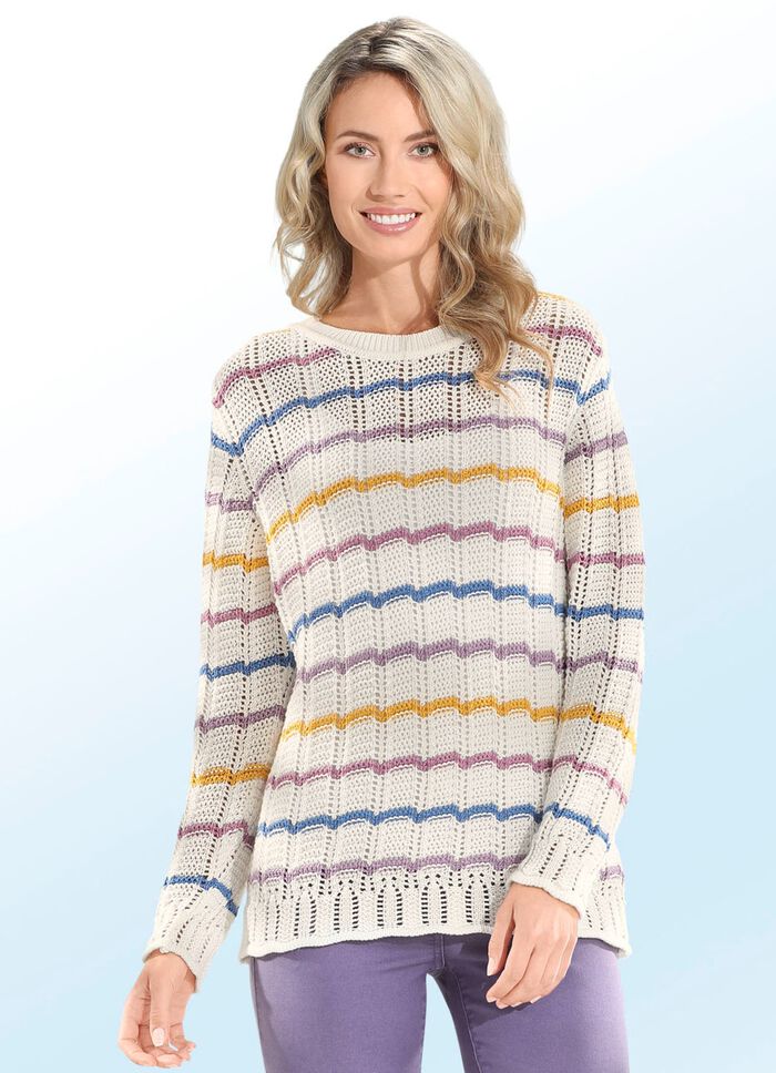 Pullover in anspruchsvollem Mustermix 