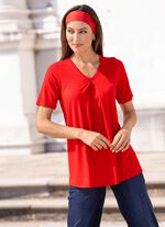 Shirt mit Kellerfalte in 2 Farben ROT