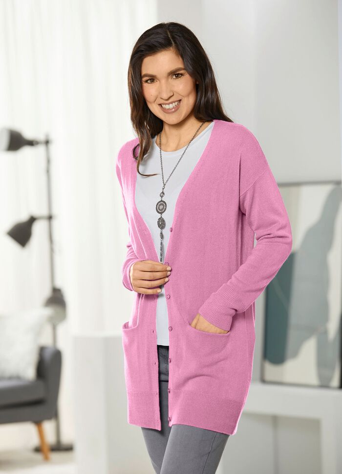 Long-Strickjacke in sehr weichem Feinstrick ROSENHOLZ