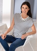 Shirt mit aufwendiger Strass- und Stickereizier 