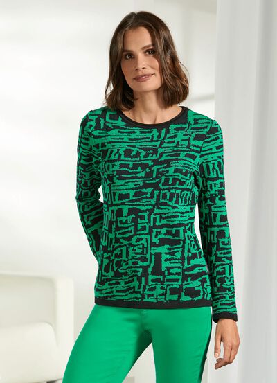 Pullover in modischem Jacquard-Dessin 