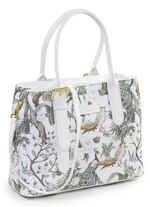 TIZIA, Tasche, Damen, mit abnehmbarem, verstellbarem Umh&auml;ngeriemen WEISS-JADEGR&Uuml;N