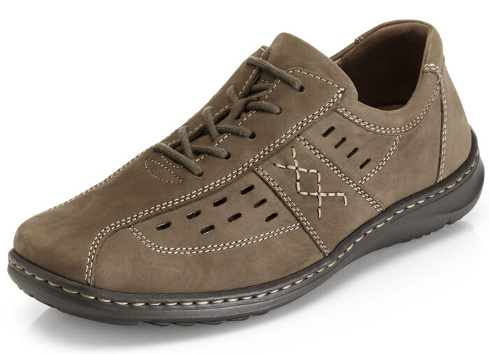 Waldläufer Schnürschuh mit handgenähter Sohle TABAKBRAUN