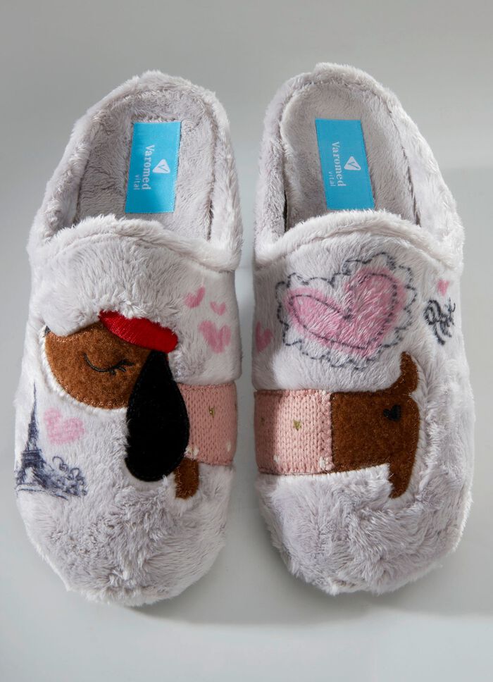 Hausschuh mit Gummi-Laufsohle 