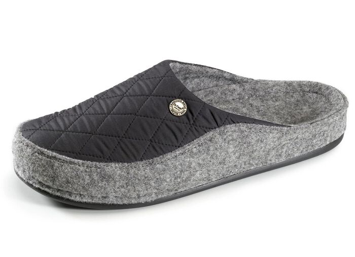 Pantoffel mit anatomisch geformten Fussbett SCHWARZ-GRAU