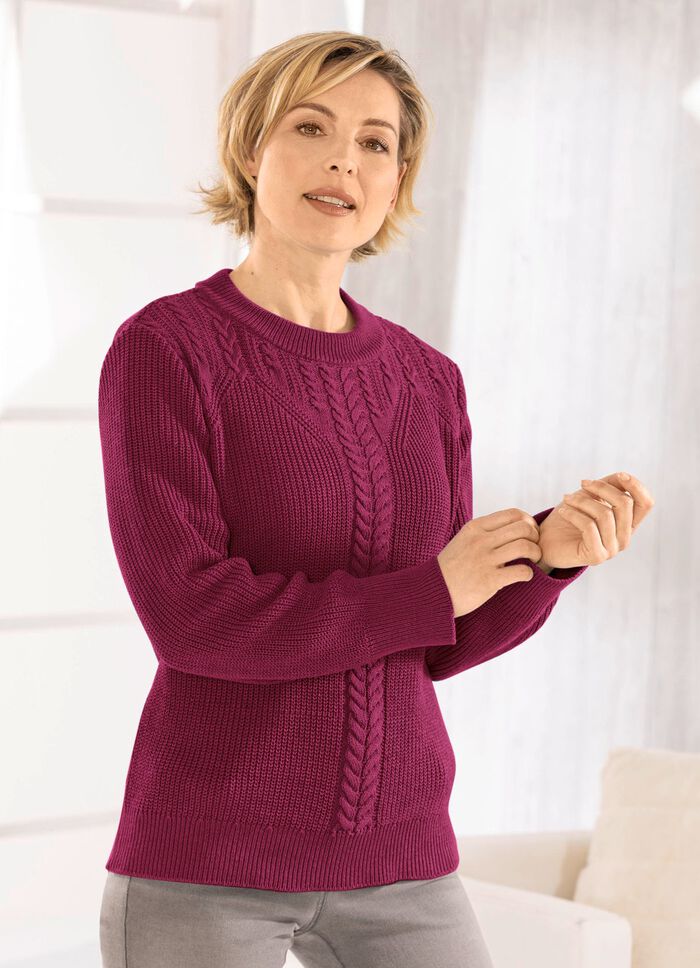 Pullover mit nachhaltig recycelter Baumwolle BEERE