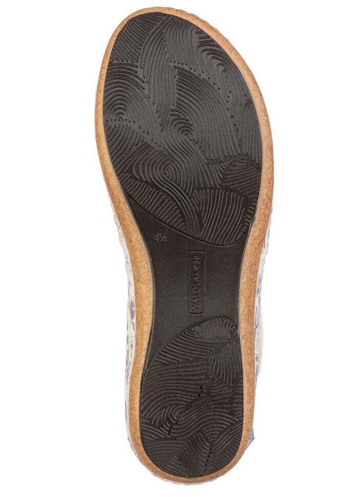 Waldl&auml;ufer, bequeme Damen-Sandalen, Weite H, mit herausnehmbarem Fussbett ECRU-BUNT