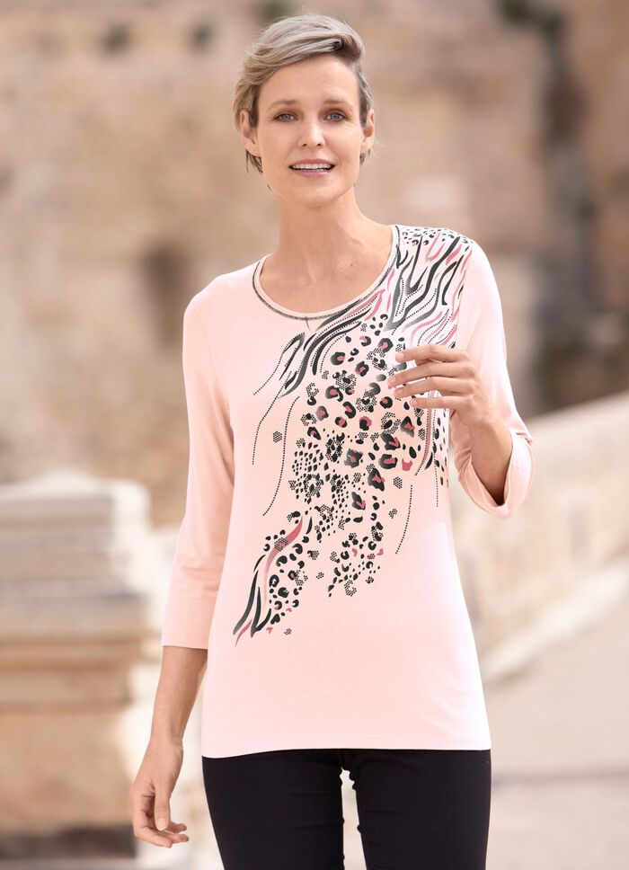 Shirt mit Flatlock-Naht in 2 Farben PUDERROS&Eacute;